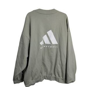 M899) Adidas One Fleece Basketball Halo Green Crewneck Sweatshirt XL